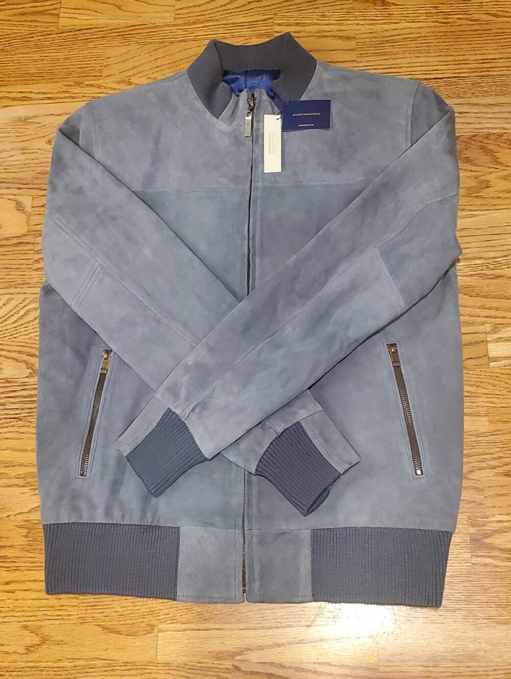 Mario Hernández Suede Leather Bomber Jacket- Chaqueta Pietro Grafito Gamuza- 40